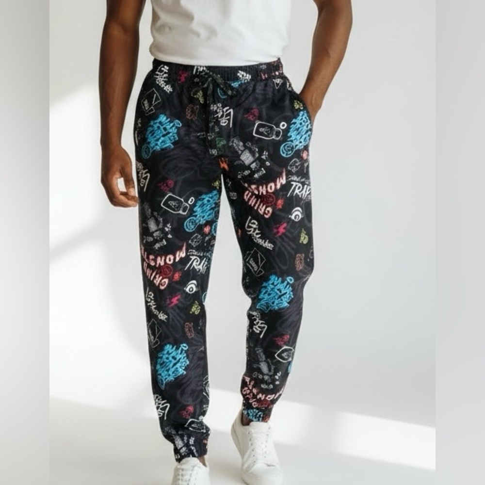 Fresh Prince of Bel‎ Air Graphic Print Jogger Pants black men’s size medium